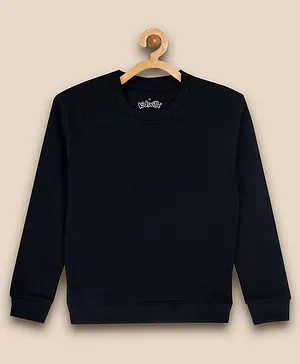 Kidsville Full Sleeves Solid Pullover Sweatshirt - Black
