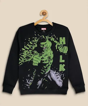 Kidsville Full Sleeves Hulk Printed Sweatshirt - Black