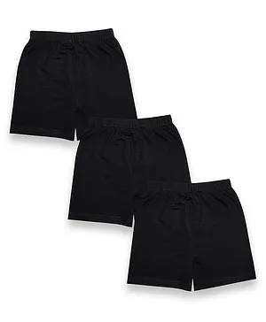 Kiddopanti Pack of 3 Solid Cycling
                              Shorts - Black