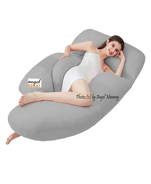Angel Mommy Premium Full G Shaped
                              Body Pillow Microfibre Solid Pregnancy
                              Pillow Pack of 1 - Grey