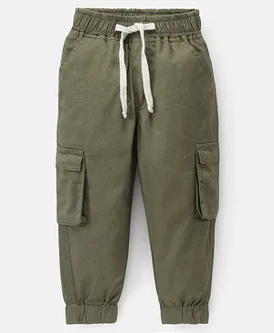 Rikidoos Solid Cargo Style Pants - Green