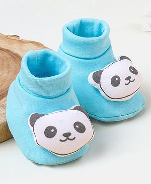 Babyhug  100% Cotton Booties Panda Print - Blue