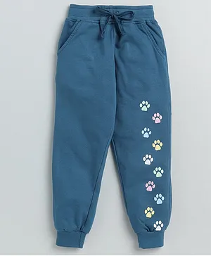 DEAR TO DAD Paw Placement Printed Jogger Pants - Blue