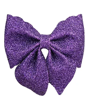 Aye Candy Glitter Finish Sailor Bow On Alligator Hair Clip - Purple