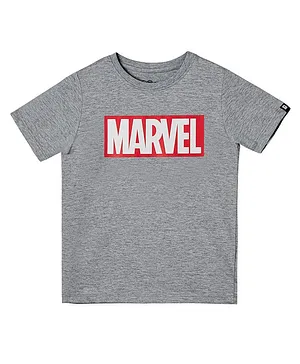 The Souled Store  Half Sleeves Marvel Earth's Mightiest Heroes  Printed Tee - Grey