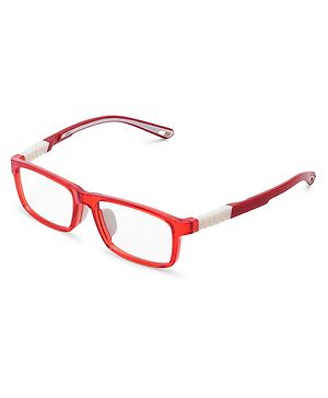 Intellilens 49-16-130 Square Zero Power & Anti Glare Blue Light Computer Glasses - Red