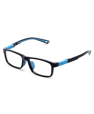 Intellilens 49-16-130 Square Zero Power & Anti Glare Blue Light Computer Glasses - Black