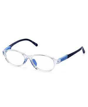 Intellilens 49-19-130 Round Zero Power & Anti Glare Blue Light Computer Glasses - Navy Blue