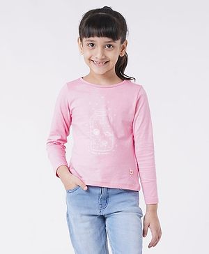 Ed-a-Mamma Cotton Full Sleeves Jar Printed Tee - Pink