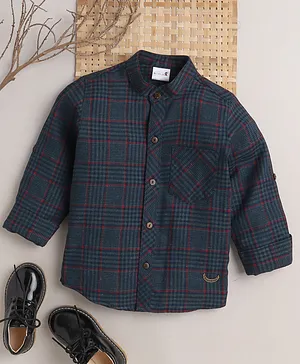 BAATCHEET Full Sleeves Checked Shirt - Blue