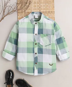 BAATCHEET Full Sleeves Check Shirt -  Green