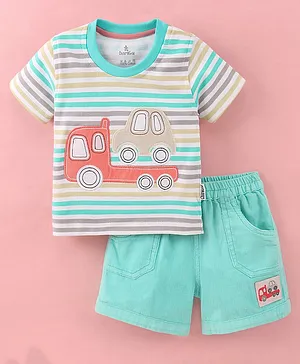 Child World 100 % Cotton Interlock T-Shirt and Shorts - Green