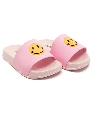 Beanz Smiley Patch Design Sliders-Light Pink