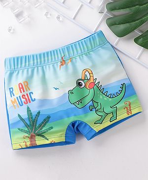 Babyhug Swimming Trunk Dino Print - Blue