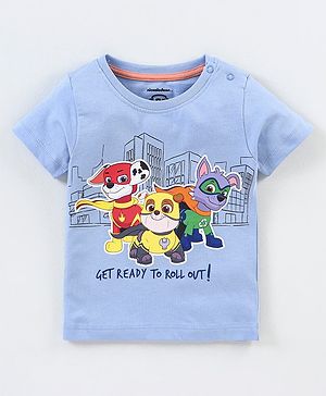 Babyhug Cotton Half Sleeves T-Shirt With Paw Patrol Print- Blue