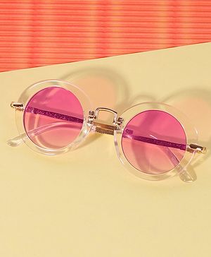 DukieKooky Round Sunglasses With UV Protected Lens - White Pink