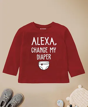 Be Awara Alexa Kids Full Sleeves T-Shirt - Maroon