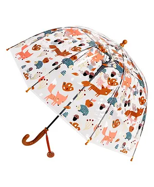 Abracadabra Pop Up Umbrella For Kids Fox Print - Orange