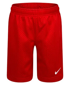 Nike Logo Placement Embroidered Mesh Shorts - Red