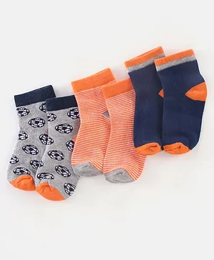 Baby Moo Fruits and Kitty Blue and Orange 2 Pack Socks