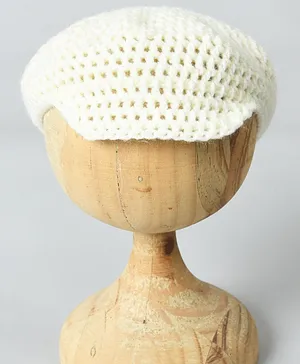 Funkrafts Handmade Woollen Golf Cap - Off White