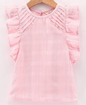 Bonfino Viscose Cotton Knit Short Sleeves Top Striped - Pink