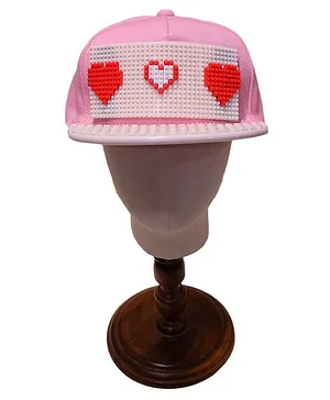 Tipy Tipy Tap Heart Design Lego Detail Cap - Pink