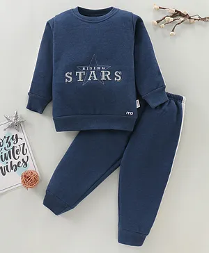 Mom's pet Full Sleeves Embroidery Track Suit -  Navy Blue