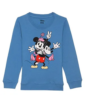 Disney By Wear Your Mind Mickey & Friends Featuring Full Sleeves Minnie & Mickey Mouse Printed Sweatshirt - Royal Blue