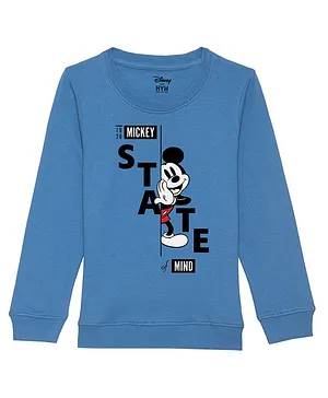 Disney By Wear Your Mind Full Sleeves Mickey Mouse Featured State Of Mind Printed Sweatshirt - Royal Blue