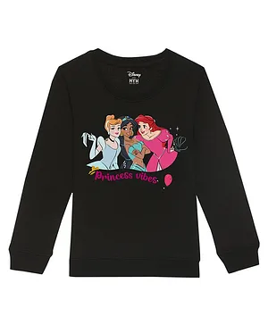 Disney By Wear Your Mind Full Sleeves Disney Princess Sweatshirt - Black