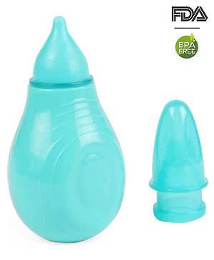 Babyhug 2-in-1 Nasal Aspirator & Ear Syringe for Babies Blue  Soft Tip| Safe | Hygienic | Newborns | BPA Free | Cold Relief | Easy to Clean | Travel Friendly
