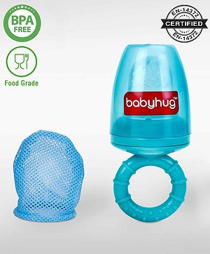Babyhug 2-in-1 Fruit & Food Nibbler with Mesh and Silicone Sac  | Safe | BPA Free | Baby Feeder | Soft Silicone