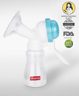 Babyhug Manual Breast Pumpwith Free Lactation Consultation  - Blue