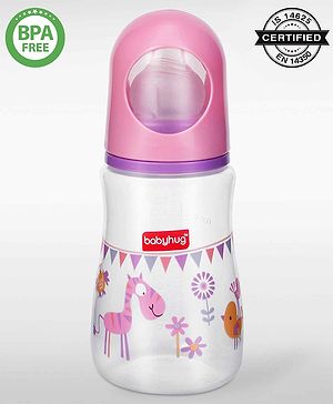 Babyhug Anti-Colic Feeding Bottle for Newborns 125 ml, Pink |Sterilizable |BPA-Free| Soft Nipple | Newborns | Infants | Toddlers Babyhug Anti-Colic Feeding Bottle for Newborns 125 ml, Pink |Sterilizable |BPA-Free| Soft Nipple | Newborns | Infants | Toddlers