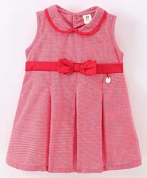ToffyHouse Sleeveless Checks Frock - Red