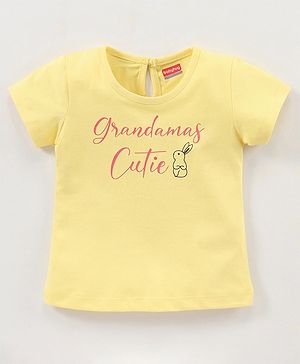 Babyhug 100% Cotton Half Sleeves Tee with Graphics - Yellow