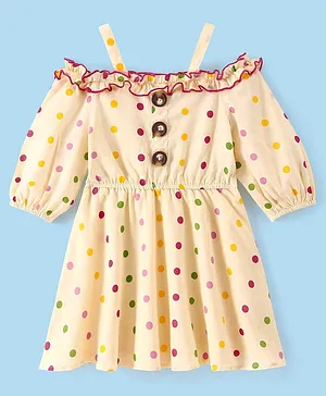 M'andy Dress - Off White - Cotton  - (3 to 4 Years)
