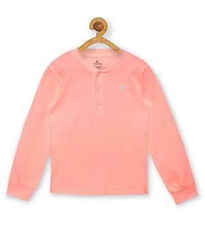 Kiddopanti Full Sleeves Solid Tee - Neon Pink