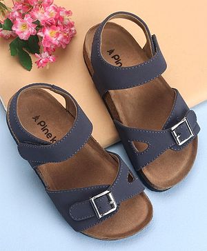 Pine Kids Sandals with Velcro Closure - Navy Blue