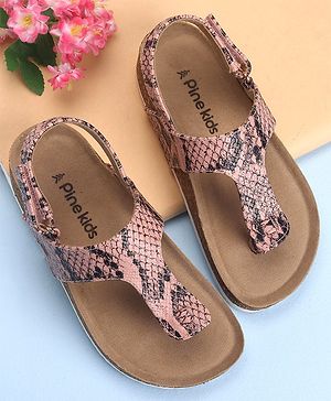 Pine Kids Casual Wear Sandals with Velcro Belt Closure - Light Pink