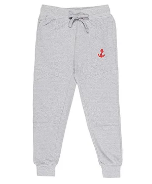 Young Birds Sea Anchor Embroidered Joggers - Grey