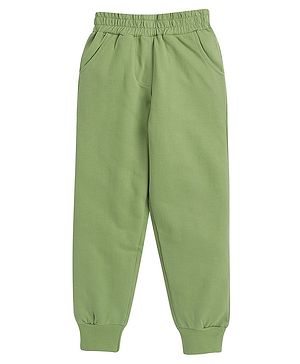 Aww Hunnie Full Length Solid Jogger - Green