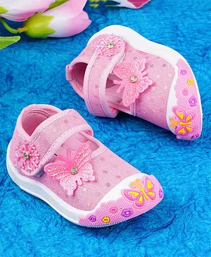 KATS Butterfly Applique Ballerinas - Pink