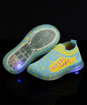 KATS Slip On Walking Shoes With LED Light - Blue