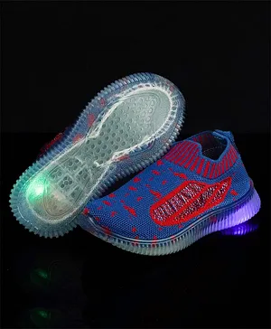 KATS Slip On Walking Shoes With LED Light - Navy Blue