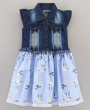 Girl Kids Denim Dress Clothes with Print Dots and Smocking Embroidery Pleat   China Short Dress and Spring Dress price  MadeinChinacom