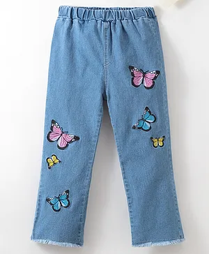 Kids Girls Bell Bottoms Denim Flare Pants Ruffle Leggings Trousers  eBay