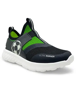 KazarMax Football Printed Glow In The Dark Ultra Runner Shoes - Black & Green