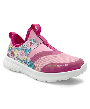KazarMax Tropical Floral Printed Ultra Runner Shoes - Coral Pink